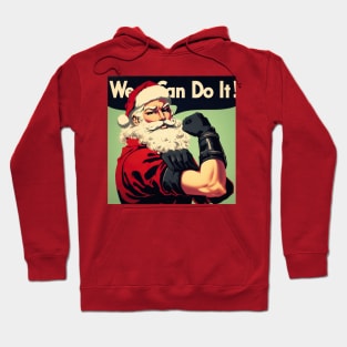 We Can Do It! Buff Leather Santa Hoodie